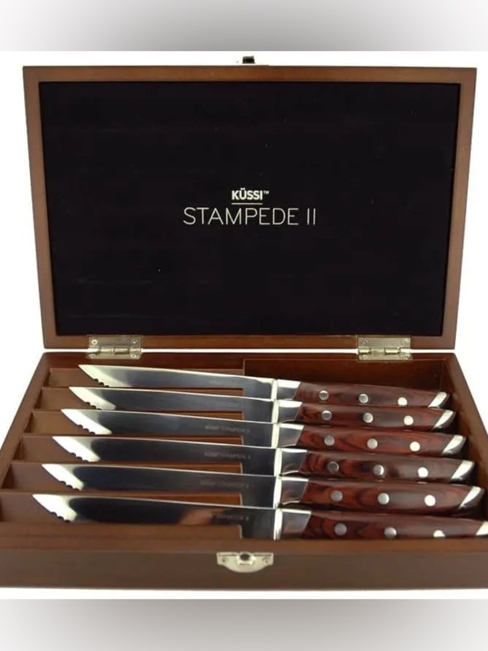Küssi Stampede II Steak Knife box Set of 4- Wood Handle